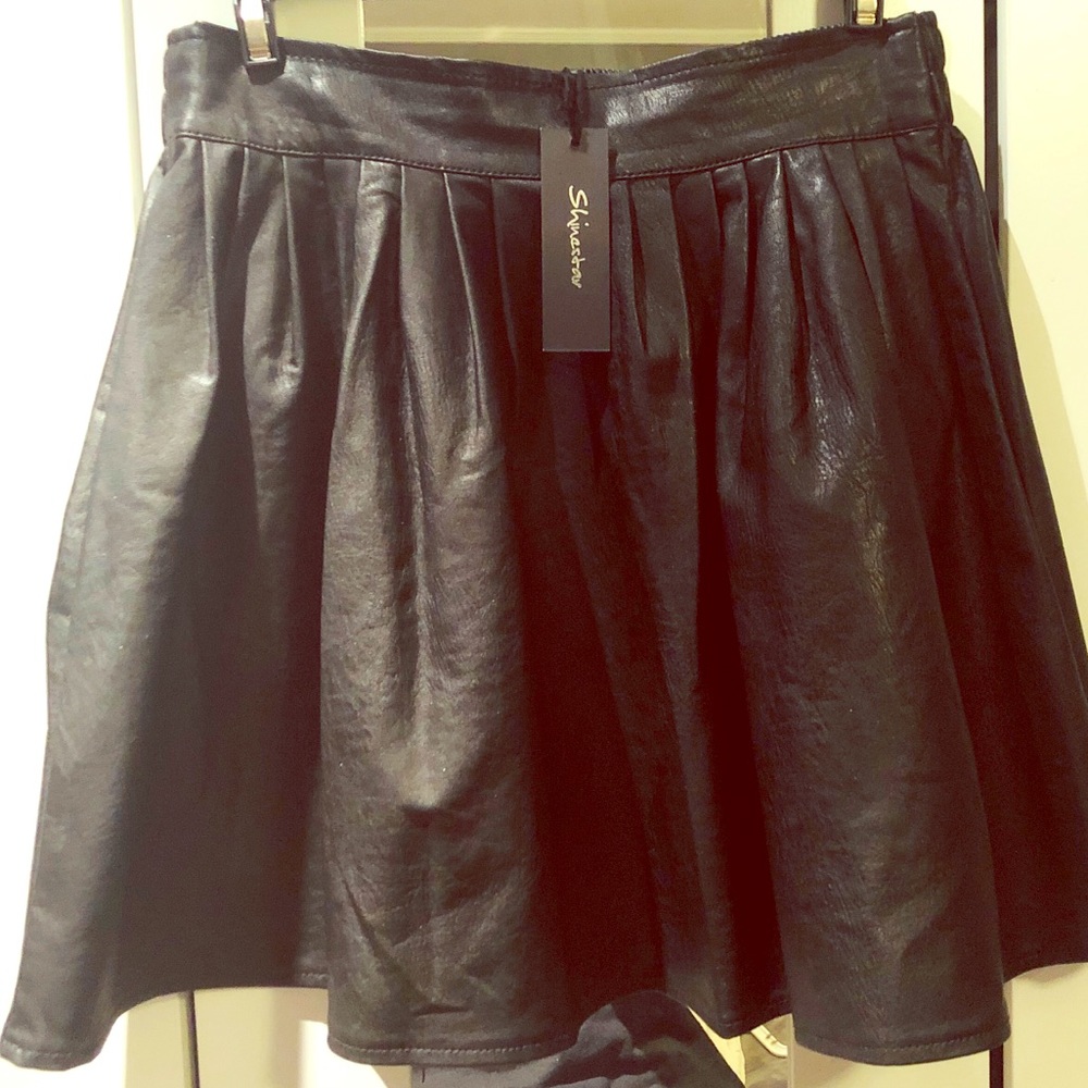 Vegan Leather Skater skirt